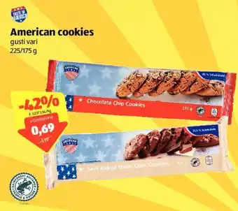 ALDI American Cookies 225/175 g offerta