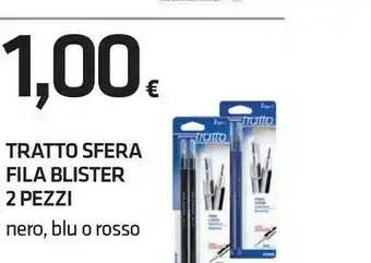 Fila Tratto Sfera Blister 2 Pezzi Nero/ Blu/ Rosso