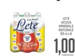 Supermercati Piccolo Lete acqua minerale naturale offerta