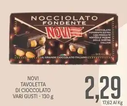 Supermercati Piccolo Novi tavoletta di cioccolato offerta