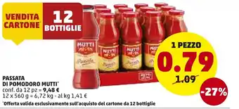 PENNY Passata Di Pomodoro Mutti 12 x 560 g offerta
