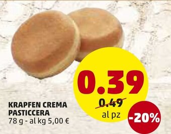 PENNY Krapfen Crema Pasticcera 78 g offerta