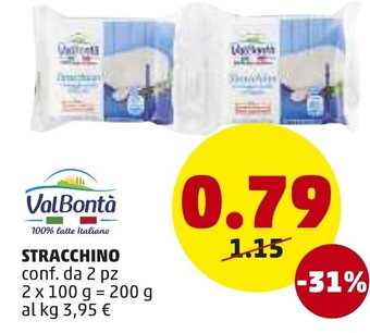 PENNY ValBontà Stracchino 2 x 100 g offerta