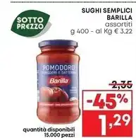 Pam Barilla sughi semplici offerta