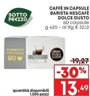 Pam Nescafé caffe in capsule barista dolce gusto offerta