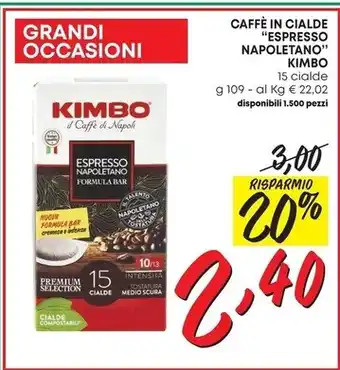 Pam Kimbo caffè in cialde espresso napoletano offerta