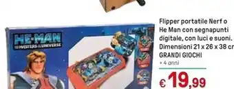 Iper La Grande Grandi giochi flipper portatile nerf o he man con segnapunti digitale, con luci e suoni offerta