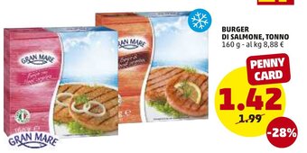 PENNY Burger Di Salmone, Tonno 160 g offerta