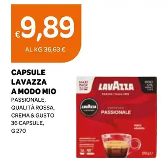 Ekom CAPSULE LAVAZZA A MODO MIO PASSIONALE, QUALITÀ ROSSA, CREMA & GUSTO 36 CAPSULE, G 270 offerta