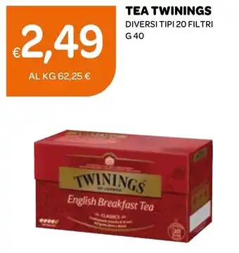 TEA TWININGS DIVERSI TIPI 20 FILTRI G 40