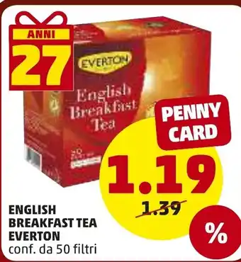 PENNY English Breakfast Tea Everton 50 Filtri offerta