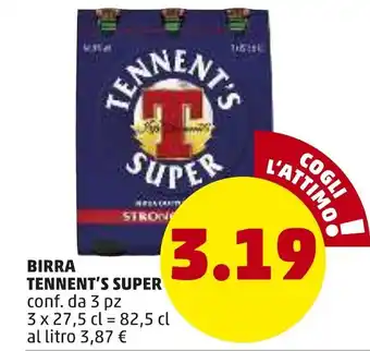PENNY Birra Tennent's Super 3 x 27.5 cl offerta