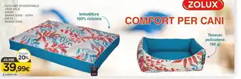 Zolux - cuscino sfoderabile vegetale cm.90 arancione - sofa cm.55 aranacione