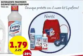 PENNY Detergente Pavimenti Disinfettante Lysoform 900ml offerta