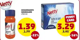 PENNY Netty Disgorgante Granulare 250ml offerta
