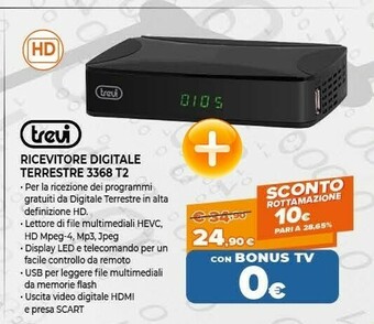 Expert Trevi HE 3368 T2 Decodificatore 1 Sintonizzatore/sintonizzatori Nero Cablato offerta