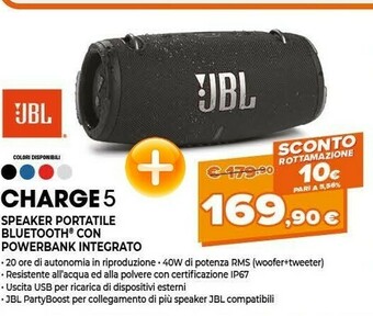 Expert Jbl Charge 5 Speaker Portatile Bluetooth Con Powerbank Integrato offerta