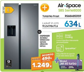 Expert Samsung RS68A8531S9 Frigorifero Side-by-side Libera Installazione 634 L E Argento offerta