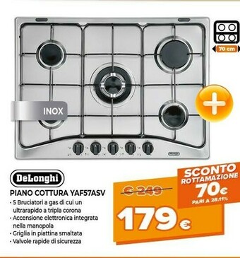 Expert Delonghi Piano Cottura YAF57ASV offerta