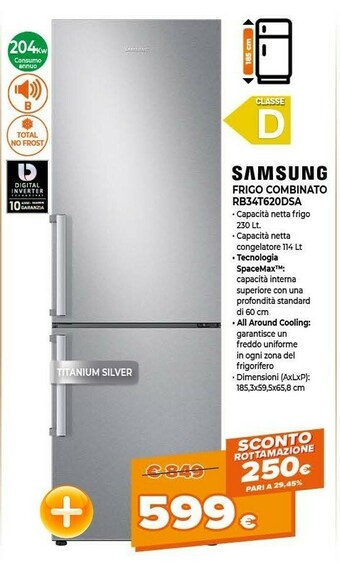 Expert Samsung Samsung RB34T620DSA frigorifero con congelatore Libera installazione 340 L D Argento offerta
