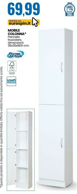 Eurospin Tecno Acqua Mobile Colonna offerta