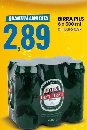 Eurospin Best Brau Pils Premium Pilsener 500 G(ml) offerta