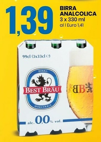 Eurospin Best Brau Birra Analcolica offerta