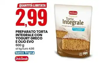 Eurospin Dolciando Preparato Torta Integrale Con Yogurt Greco offerta