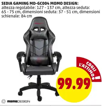 PENNY Sedia Gaming MD-GC004 Momo Design offerta