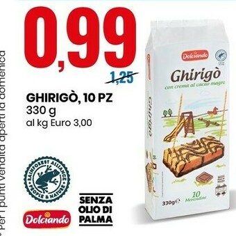 Eurospin Dolciando Ghirigò 330 G(ml) offerta