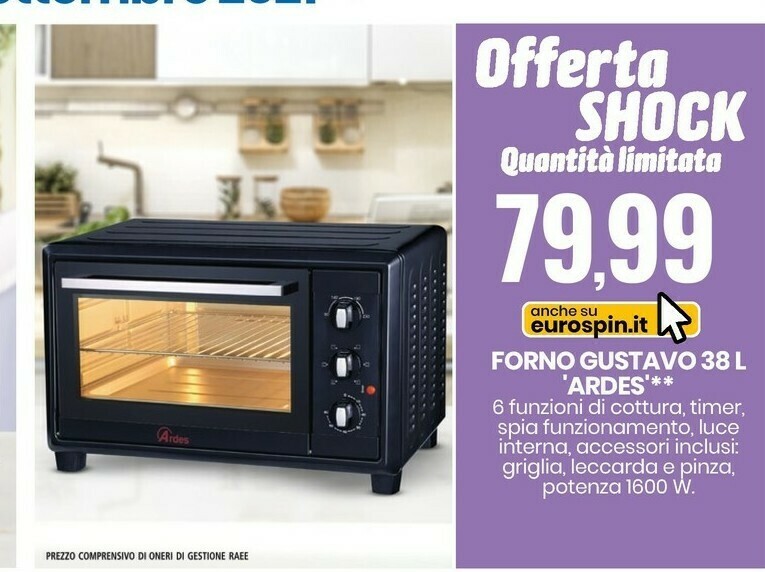 Ardes Forno Gustavo 38 L offerta di Eurospin