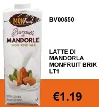 Italy Cash and Carry LATTE DI MANDORLA MONFRUIT BRIK LT1 offerta