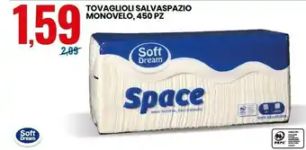 Eurospin Soft Dream Tovaglioli Salvaspazio Monovelo offerta