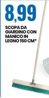 Eurospin Scopa Da Giardino Con Manico In Legno 150 Cm offerta