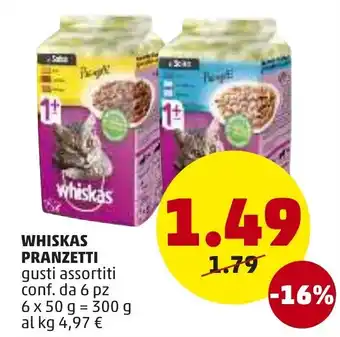 PENNY Whiskas Pranzetti 6 pz offerta
