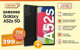 Expert Samsung Galaxy A52s 5G Display 6.5” FHD+ Super AMOLED 128GB offerta