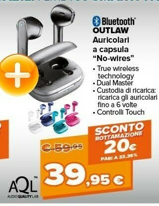Expert Cellularline Outlaw Auricolari A Capsula NO-WLRES offerta