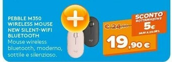 Expert Logitech Pebble M350 Wireless Mouse New Silent-wifi Bluetooth offerta
