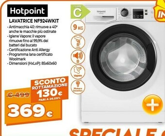 Expert Hotpoint NF924WK IT Lavatrice Libera Installazione Caricamento Frontale Bianco 9 Kg 1200 Giri/min A+++ offerta