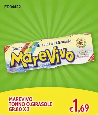 Italy Cash and Carry MAREVIVO TONNO O.GIRASOLE GR.80 X 3 offerta