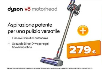 Expert Dyson V8 Motorhead Senza Sacchetto Nichel, Titanio offerta