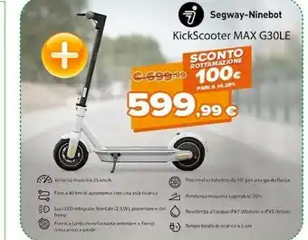Expert Ninebot by segway Ninebot KickScooter MAX G30LE Powered By Segway offerta