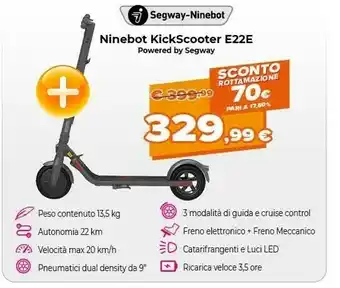 Expert Ninebot by segway Segway-ninebot Kickscooter E22E offerta