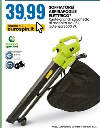 Eurospin Soffiatore/ Aspirafoglie Elettrico offerta