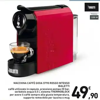 Conad Bialetti Macchina Caffe Gioia CF90 Rosso Intenso offerta