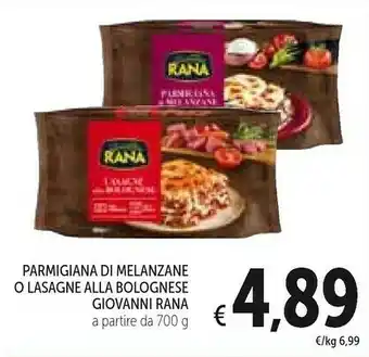 Conad Rana Giovanni Parmigiana Di Melanzane O Lasagne Alla Bolognese offerta