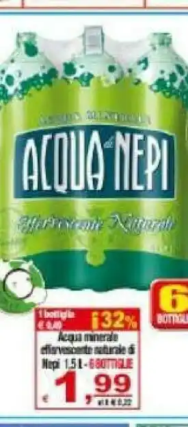 CTS Supermercati Acqua di nepi Effervescente Naturale 1500 G(ml) offerta