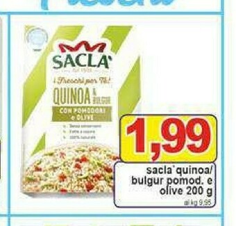 Gros Saclà Quinoa E Bulgur Con Pomodori E Olive 200 G(ml) offerta