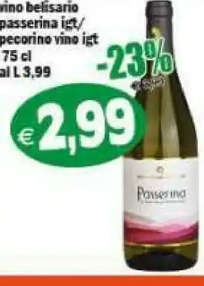 Gros Vino Belisario Passerina Igt offerta