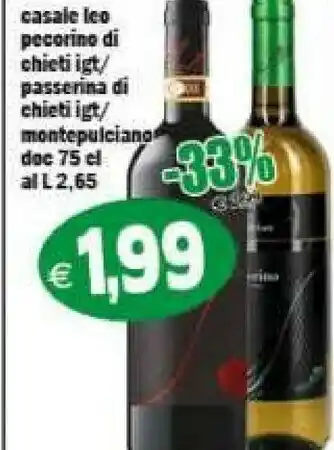 Gros Casale Leo Pecorino Di Chieti Igt/ Passerina Di Chieti Igt/ Montepulciano Doc 75 Cl offerta